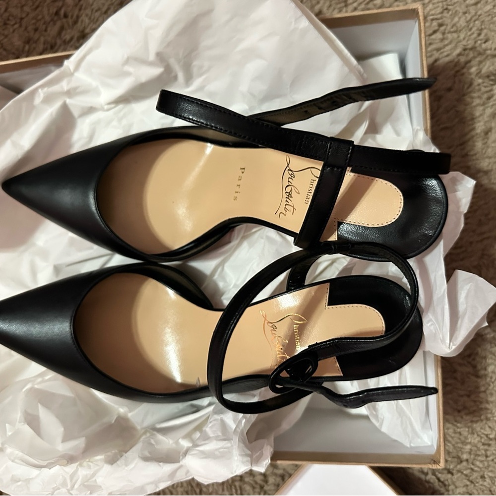 JENLOVE 100 Christian Louboutin Black Women's Heels